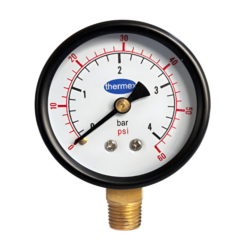 Pressure Gauge (0-4 BAR) 2" Dial 1/4" M.NPT Bottom