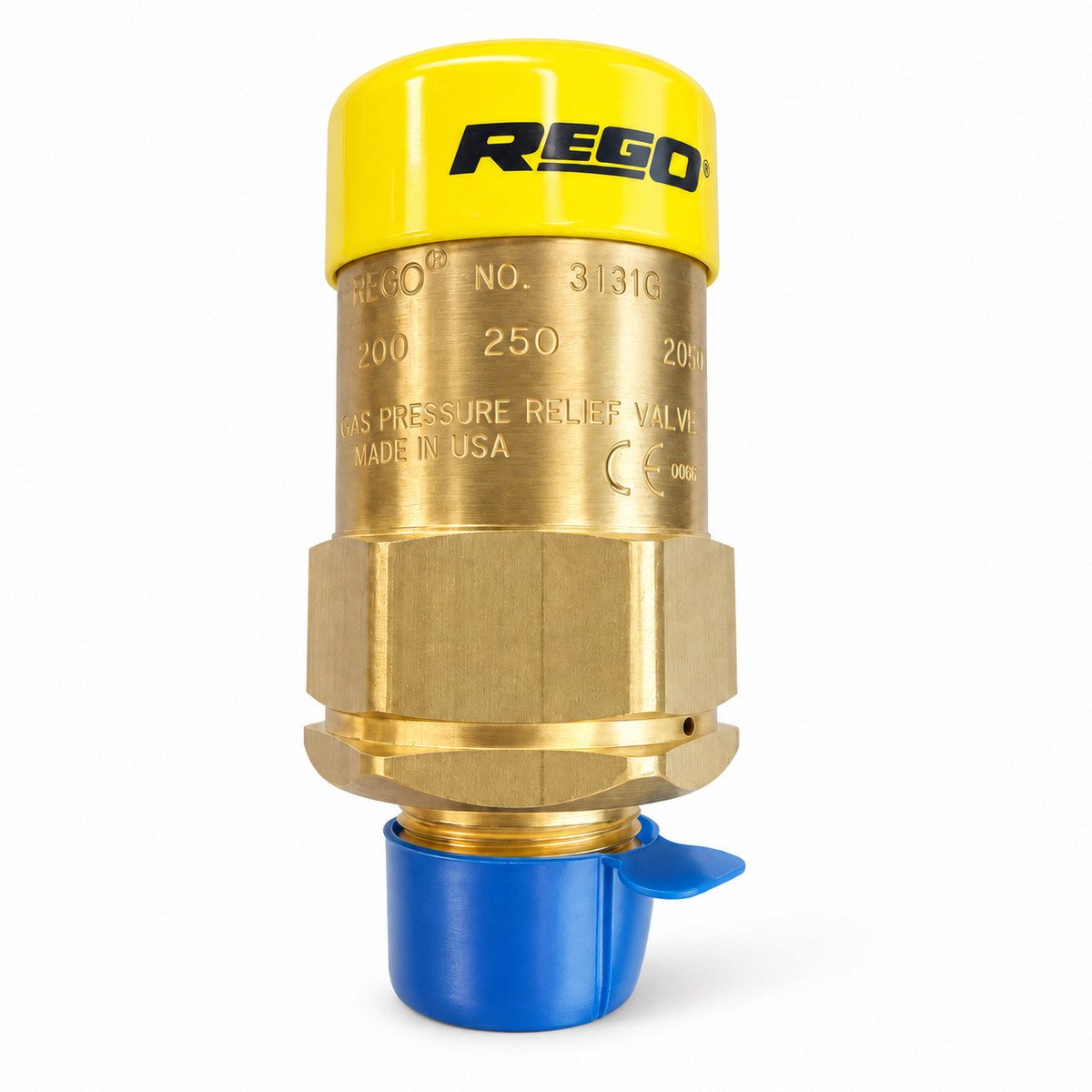 3132G Safety Relief Valve External Pop Action 250 PSI 1-1/4" M.NPT Brass RegO USA