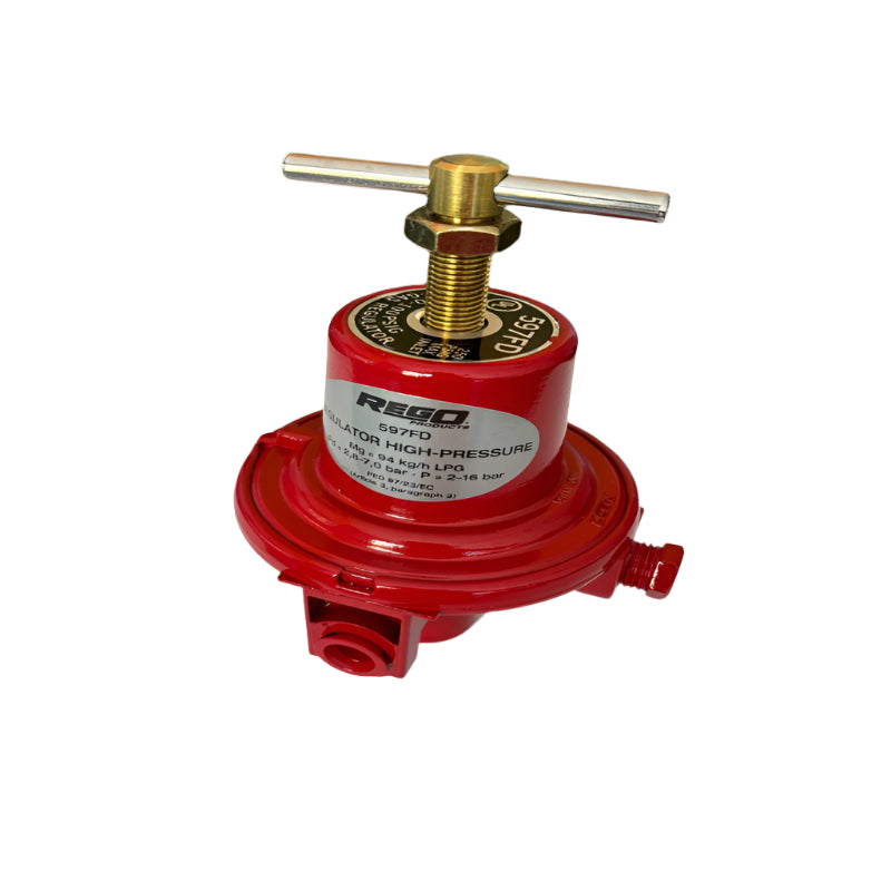 Regulator High Pressure Industrial (1/4" F.NPT × 1/4" F.NPT) 94 kg/hr Adjustable (2.8-7.0 BAR) RegO 597FD