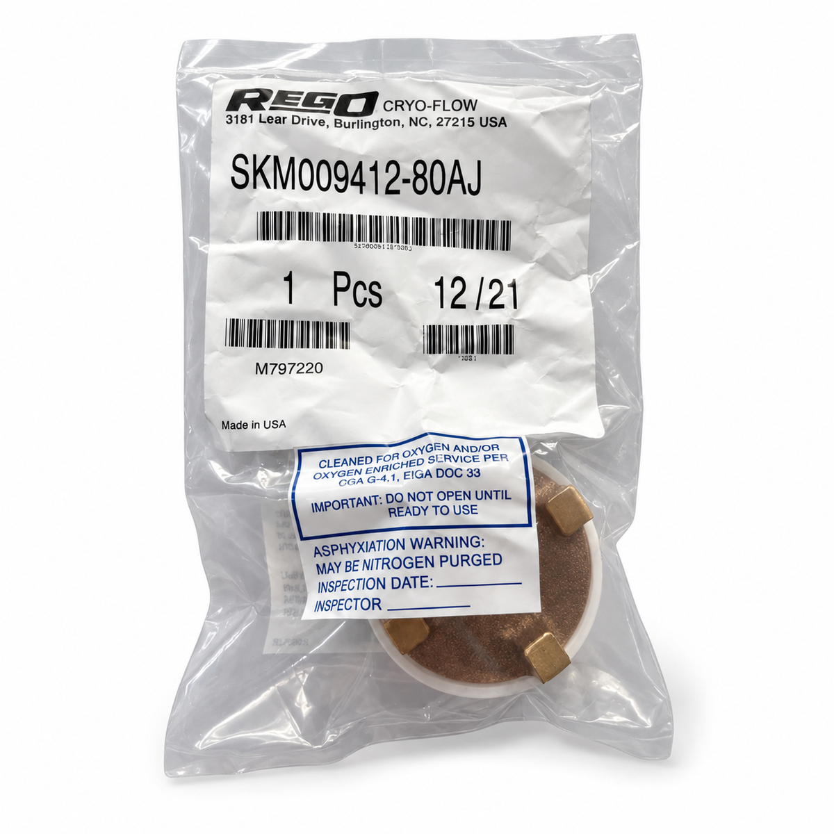 SKM9412-80AJ Repair Kit Gasket Cryogenic 1-1/2" RegO USA