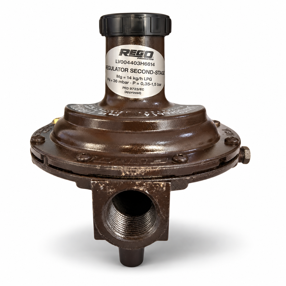 LV4403H6614 Regulator 15 kg/hr (3/4" F.NPT × 3/4" F.NPT) 37 mbar RegO USA