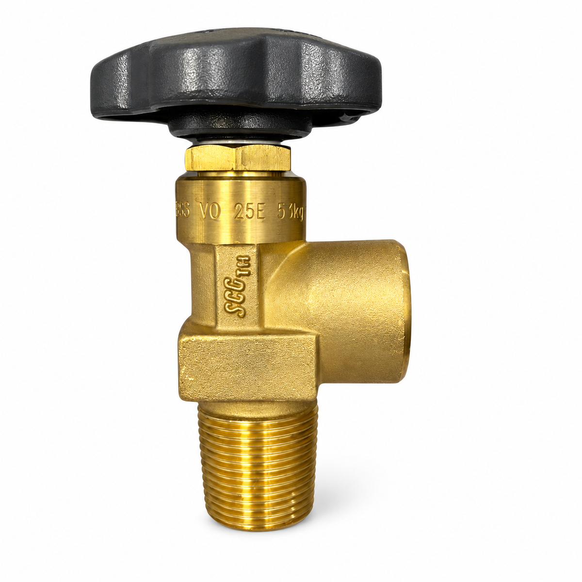 Oxygen Cylinder Valve 25E × BS-3 (5/8" BSP RH(Int) as per Bs 341 NO.3) WP: 300 BAR SCG D-VO2-E.2