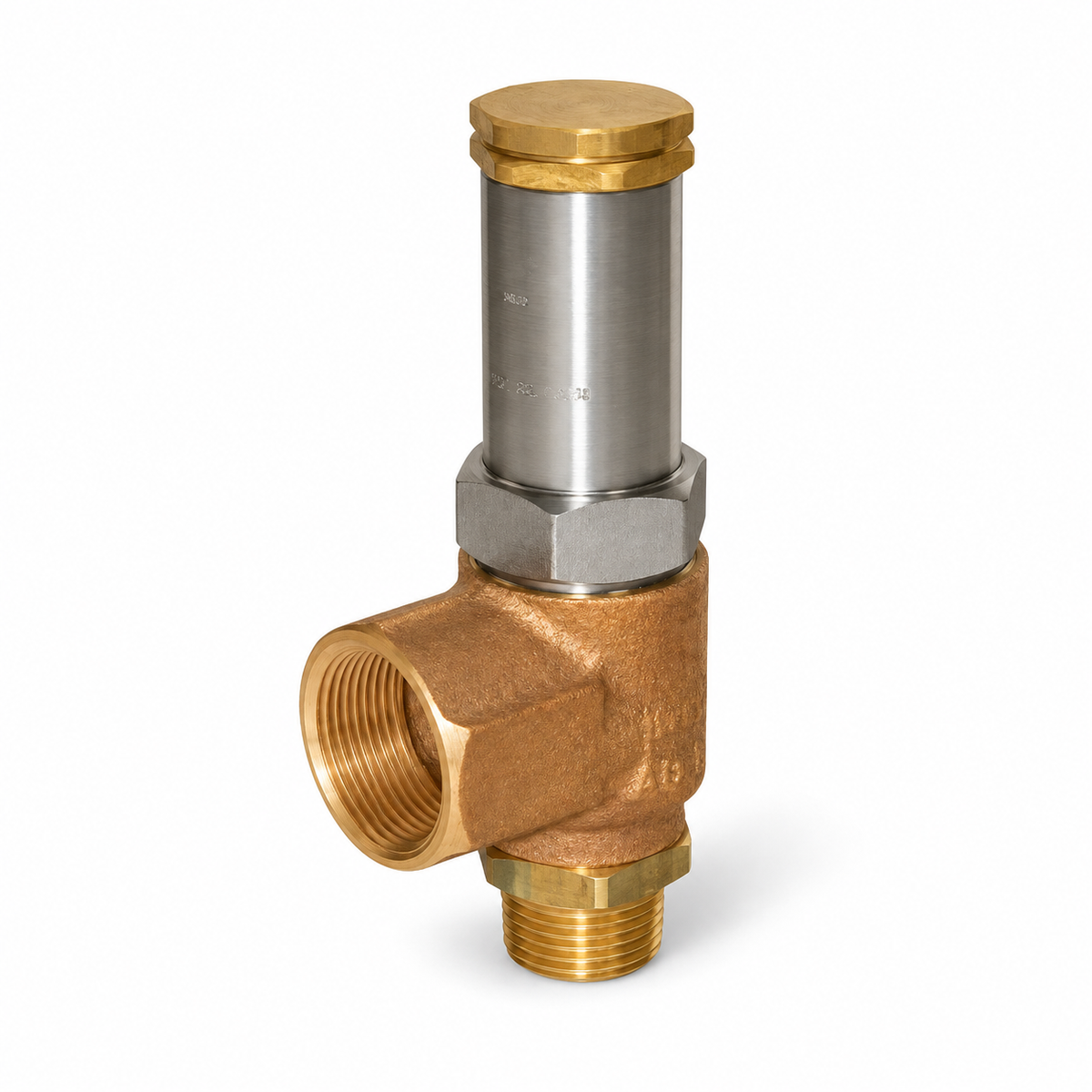 Angle Pressure Relief Valve Cryogenic (1/2" in × 1" Out) BSPT 290 PSIG RegO AR5104: 20.0B