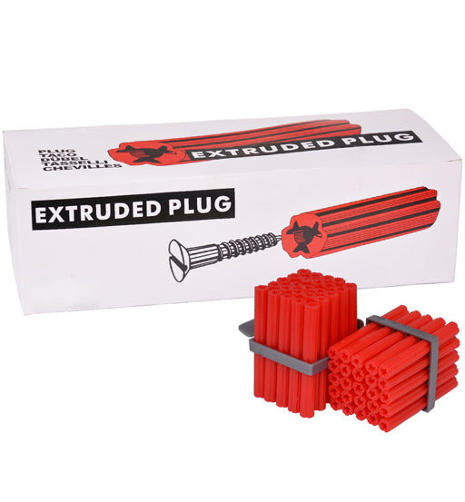 Extruded Plug 6 × 50 mm Red 250 pcs/pkt Safeplus