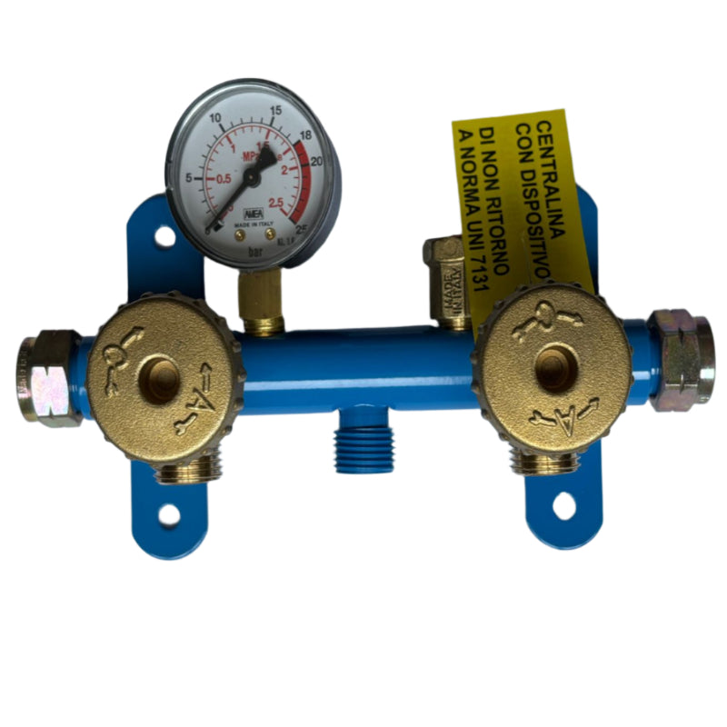 Manifold Compact 2-Way, 2 Exit (With PG, SV) Tecnogas Italy