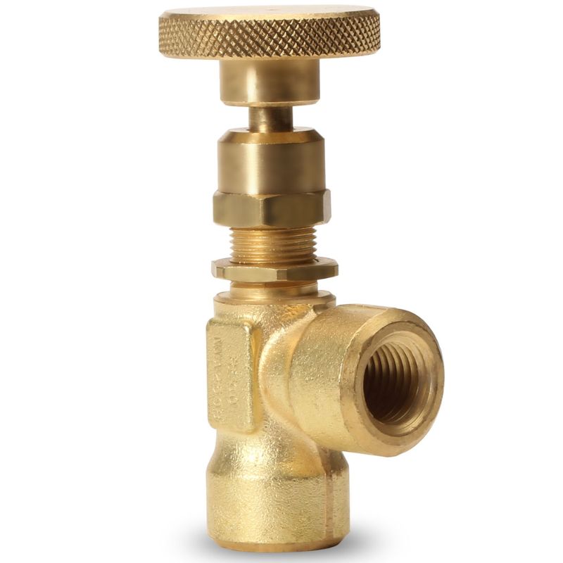 Needle Valve Mini-Line Series Angle 1/4" NPT Fxf RegO NVA250B