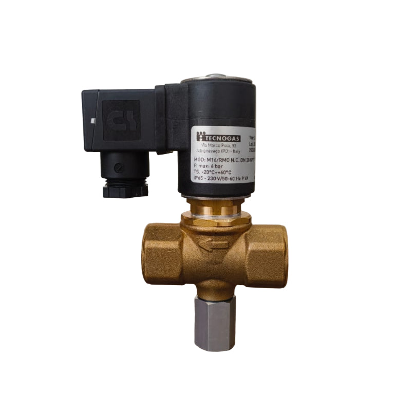 Solenoid Valve TCN NC Manual Brass 230AC 6 BAR NPT 3/4"