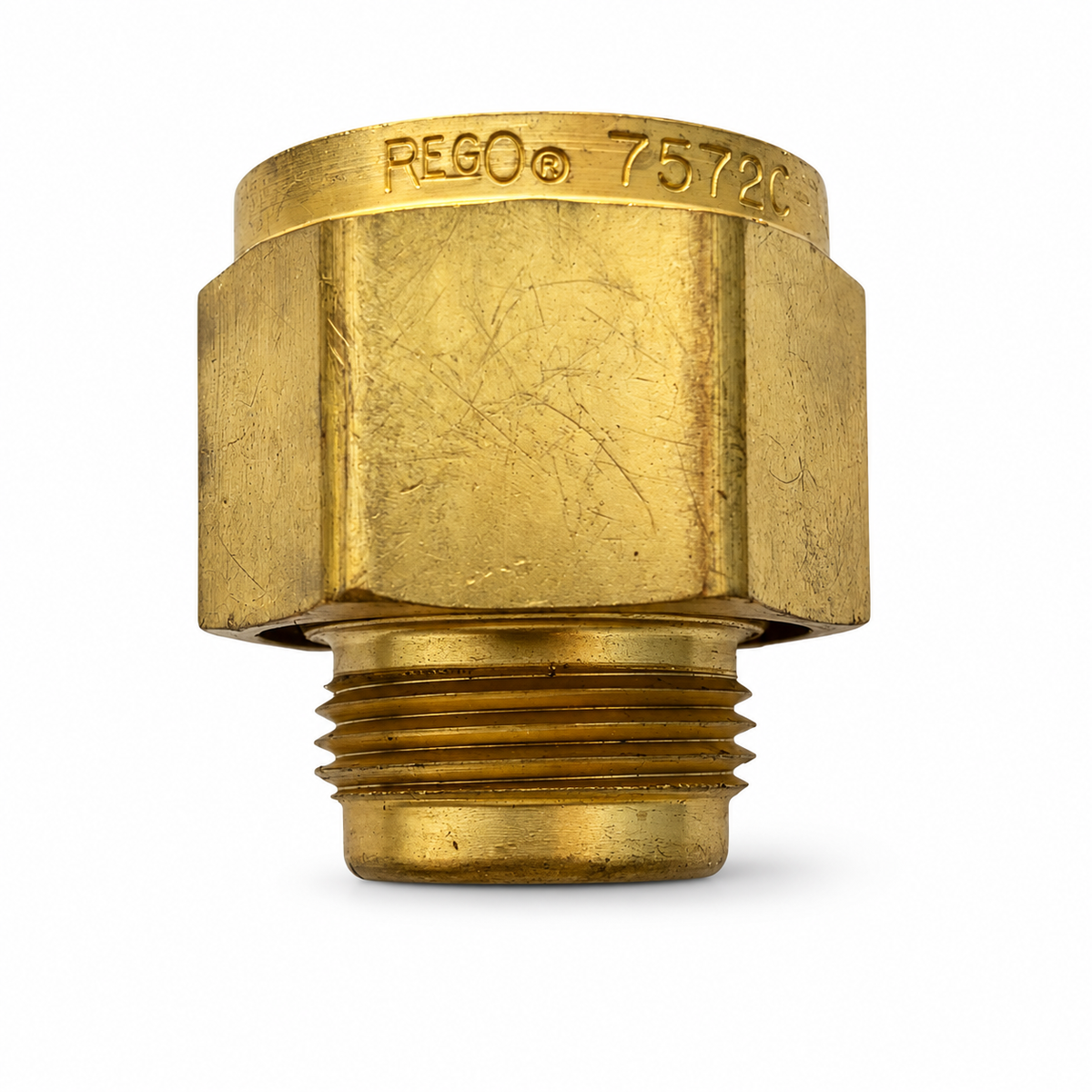 7572C-14A Adaptor for 7572FC & 7580FC Check Lock Valve Brass (3/4" M.NPT × 3/4" F.NPT) RegO USA