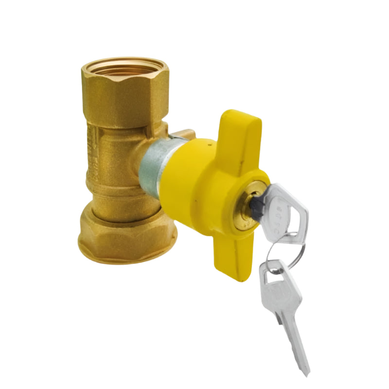 Ball Valve for Gas Meter with Lock&Key Italy 1-1/4" × 1"